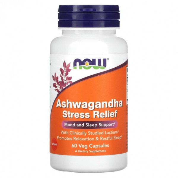 NOW Ashwagandha Stress Relief 60 капсул Антистресс