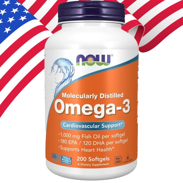 Now Omega-3 200 капсул Жирные кислоты