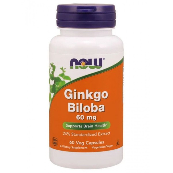 Now Ginkgo Biloba 60 мг 60 капсул