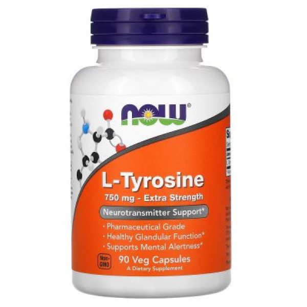 NOW Tyrosine 750 мг 90 капсул Аминокислоты