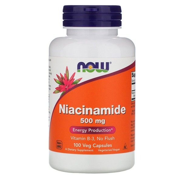 NOW Niacinamide 500 мг 100 капсул Витамины