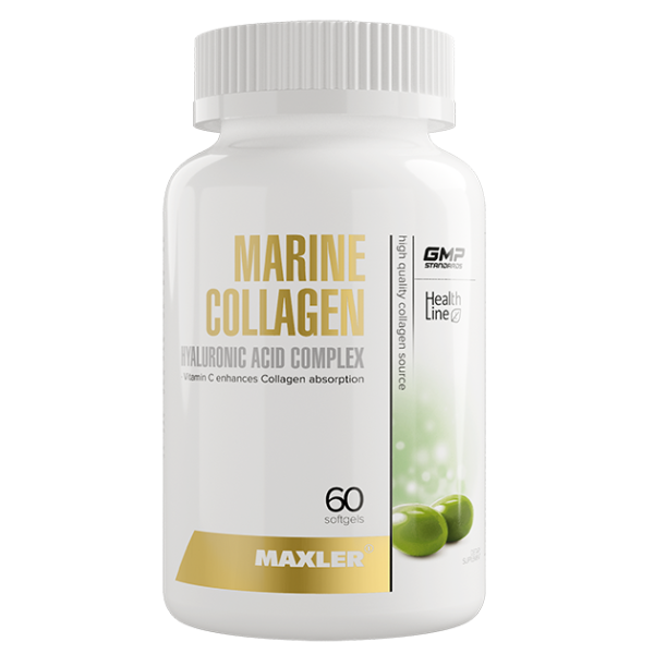 Maxler Marine Collagen + Hyaluronic Acid Complex 60 капсул Морской коллаген